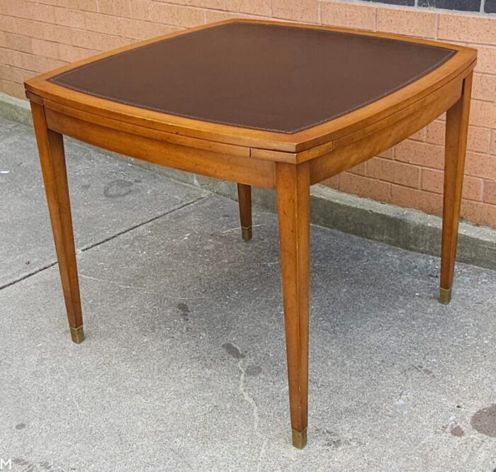 old colony beacon hills collection walnut and leather games table 1583