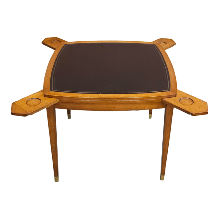 old colony beacon hills collection walnut and leather games table 1883