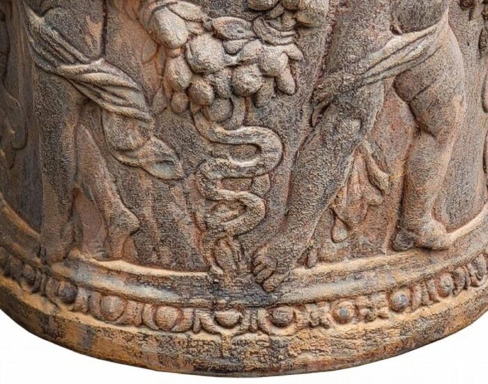 ornate cylinder with 20th century cachepot terracotta cherubs 2