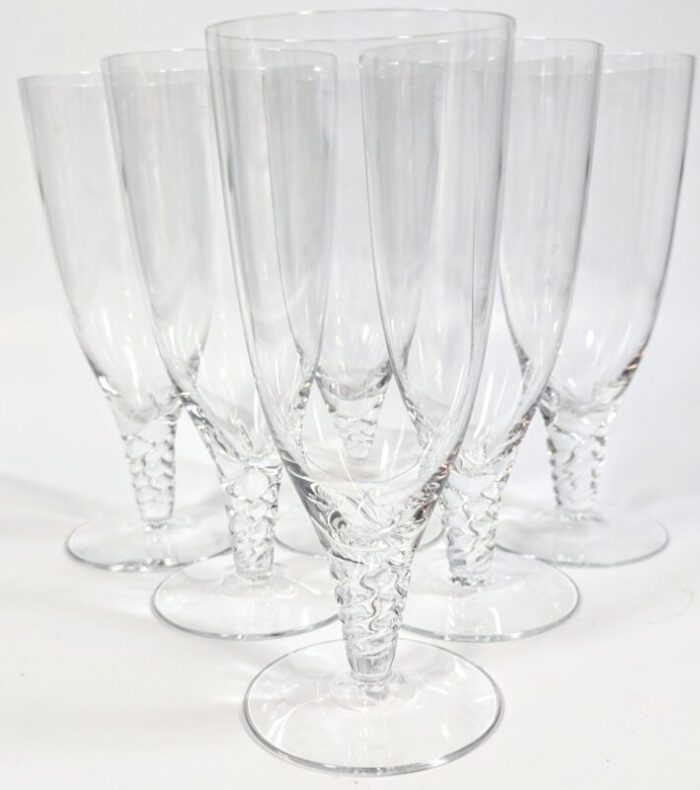 orrefors twisted champagne flutes set of six 0475