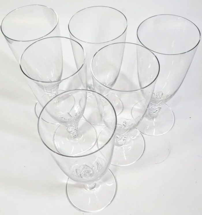 orrefors twisted champagne flutes set of six 1338