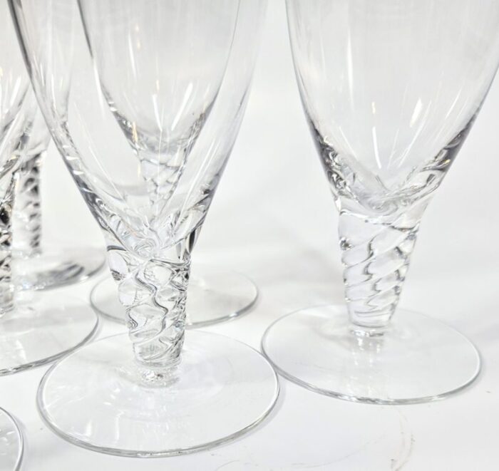 orrefors twisted champagne flutes set of six 4639