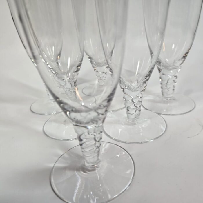 orrefors twisted champagne flutes set of six 5361