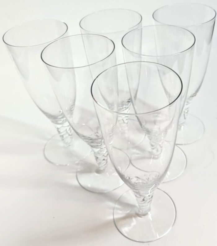 orrefors twisted champagne flutes set of six 6253