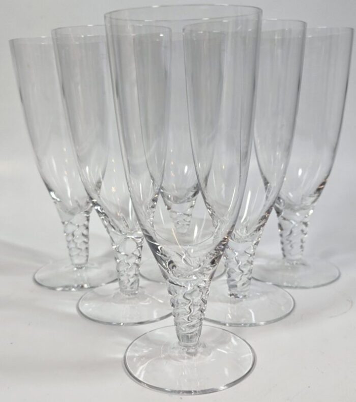 orrefors twisted champagne flutes set of six 7394