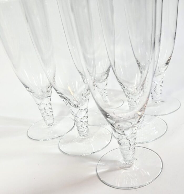 orrefors twisted champagne flutes set of six 9422