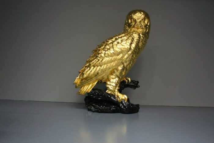 owl figure in 24 karat gilt 2000s 1