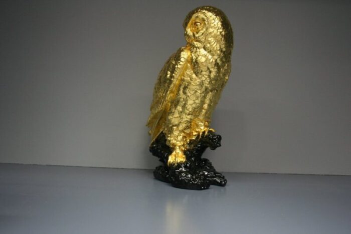 owl figure in 24 karat gilt 2000s 3