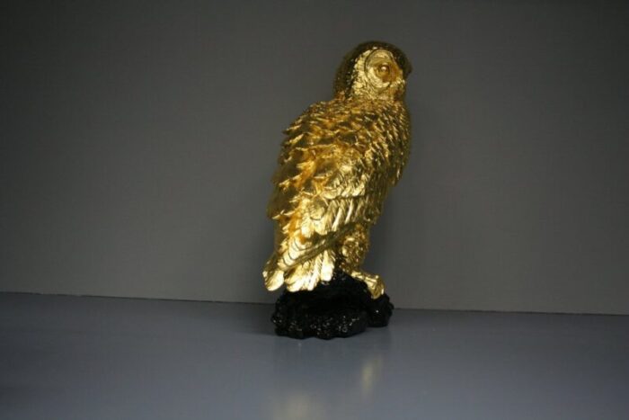 owl figure in 24 karat gilt 2000s 6