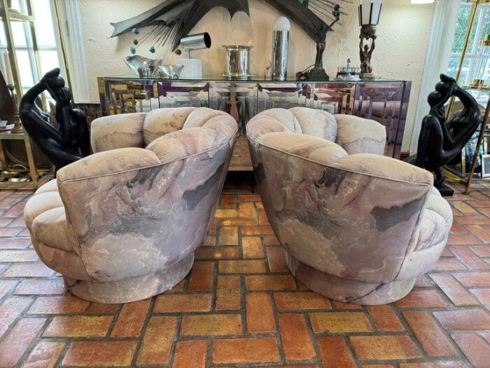 pair of 1980s scalloped swivel chairs 6677