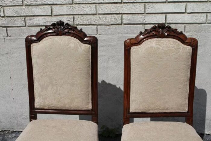 pair of 19th century victorian rosewood side accent chairs new upholstery 2662