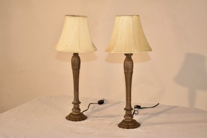 pair of artisan candlestick lamps 5024