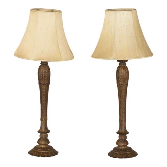 pair of artisan candlestick lamps 6334