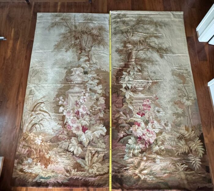 pair of french antique aubusson tapestries 9398