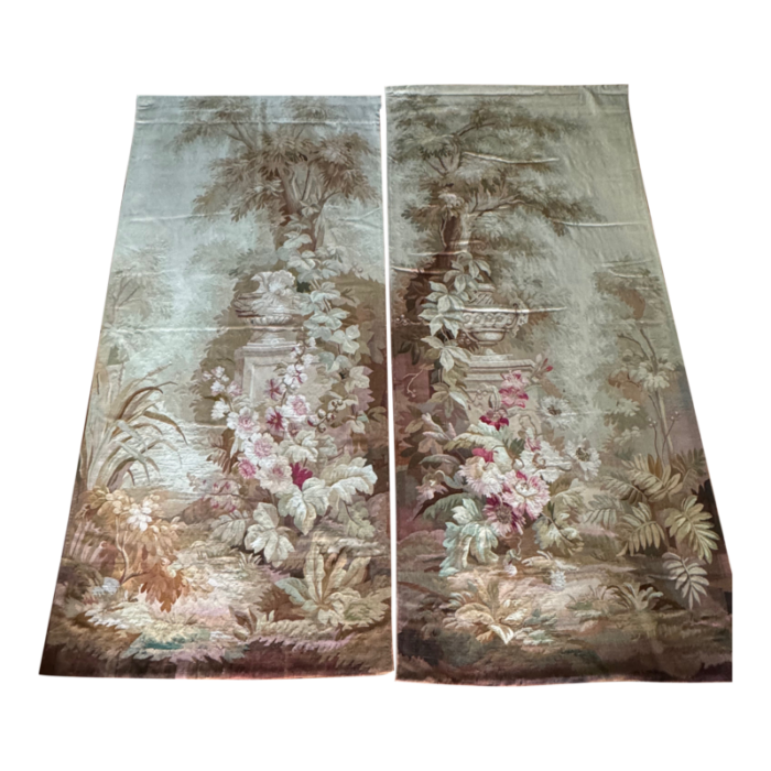 pair of french antique aubusson tapestries 9982