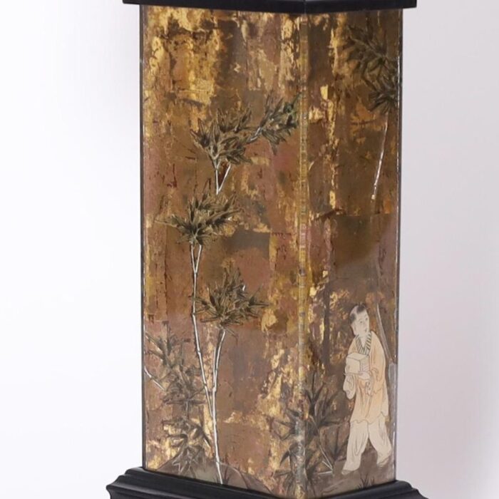 pair of vintage eglomise chinoiserie table lamps 1055