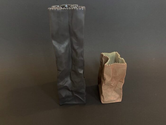 paper bag vases by tapio wirkkala for rosenthal 1977 set of 2 12