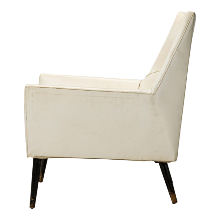 paul mccobb for custom craft inc american mid century white leather lounge armchair 1626