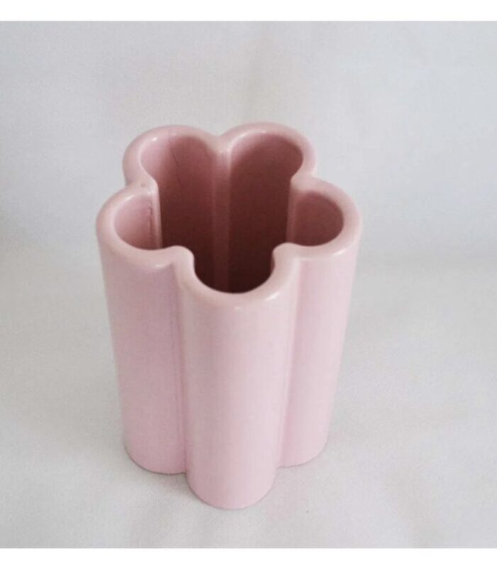 pink ceramic vase italy 1960s 1