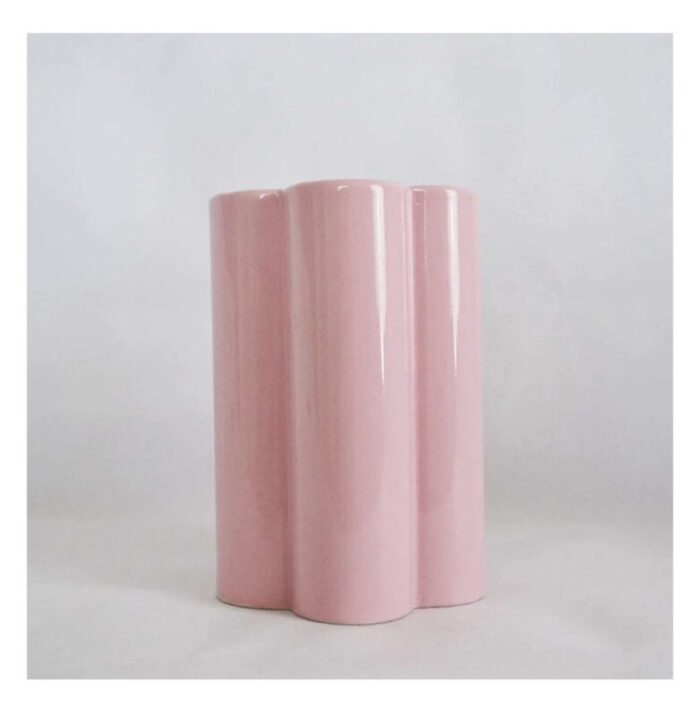 pink ceramic vase italy 1960s 4