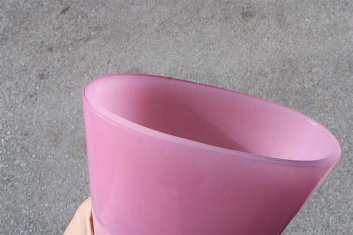 pink murano glass vase attributed to seguso italy 1970s 3