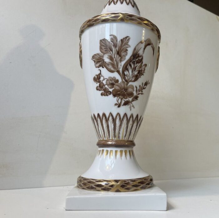 porcelain lidded vase with hand painted motifs from royal copenhagen 1900s 4