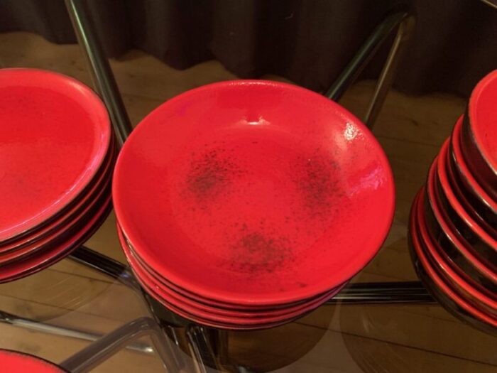 pv plates in the style of bitossi italy 1970s set of 30 5