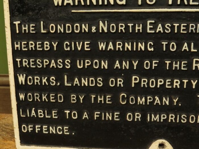 railway trespass warning sign london and north eastern railway 1920s 8