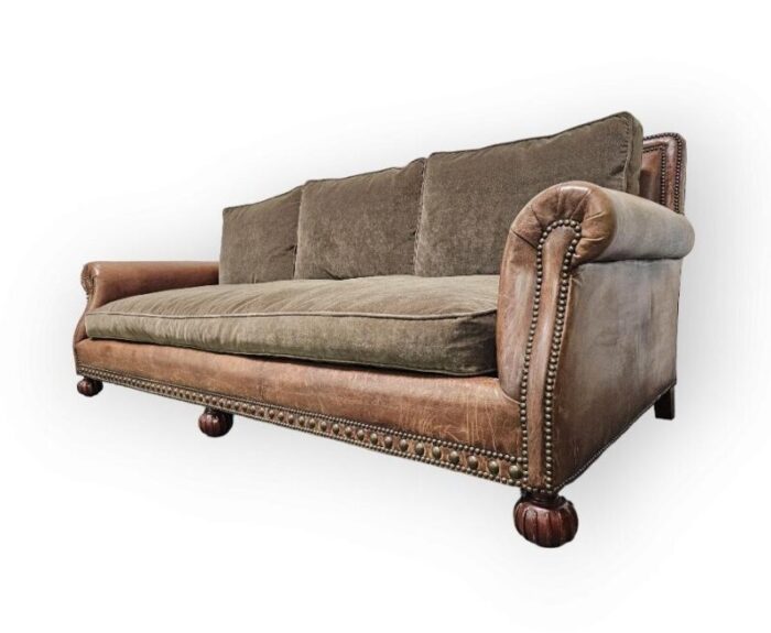 ralph lauren cottage collection brompton distressed leather sofa 1295