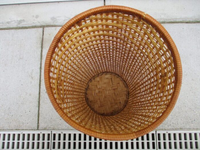 rattan and grass reed umbrella stand 1970