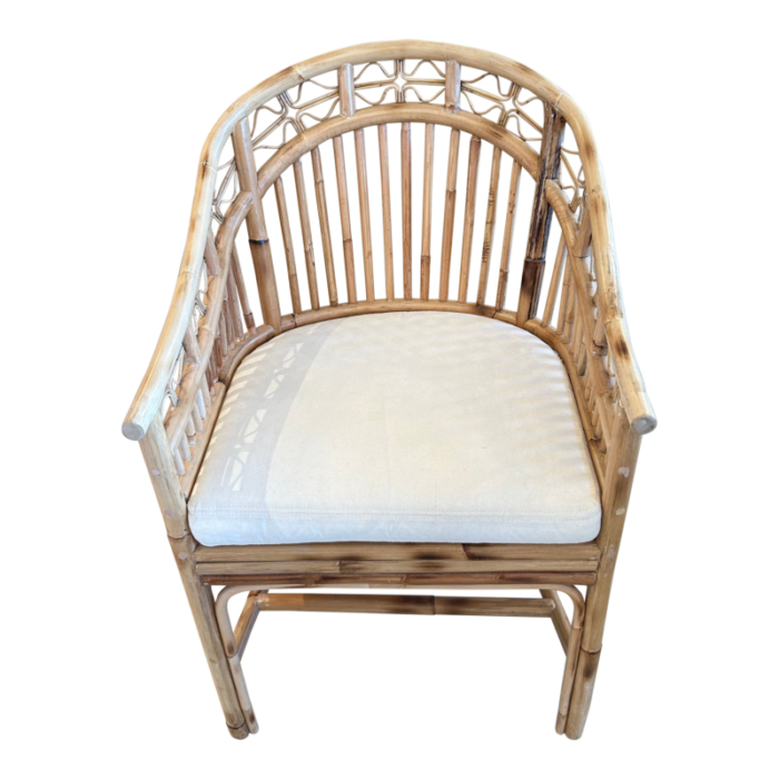 rattan club chair with canvas seat 3191