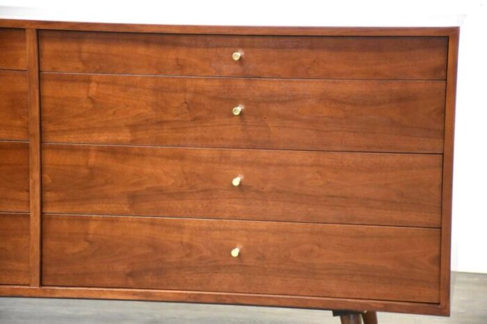 refinished walnut mid century modern dresser 0100