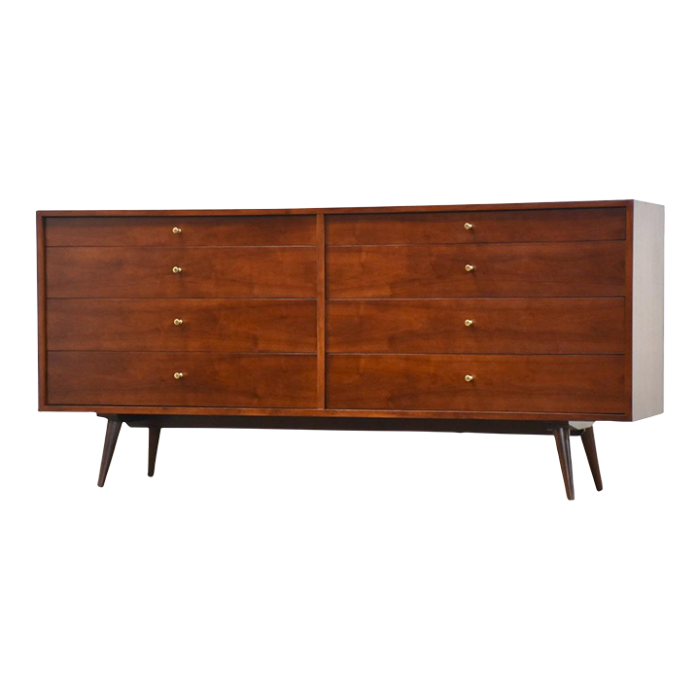 refinished walnut mid century modern dresser 0985