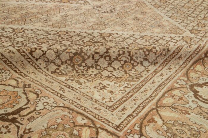 room size antique persian tabriz designed wool rug in brown from the 1900s 4446