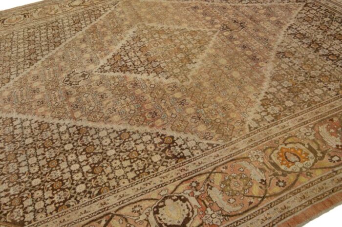 room size antique persian tabriz designed wool rug in brown from the 1900s 9097