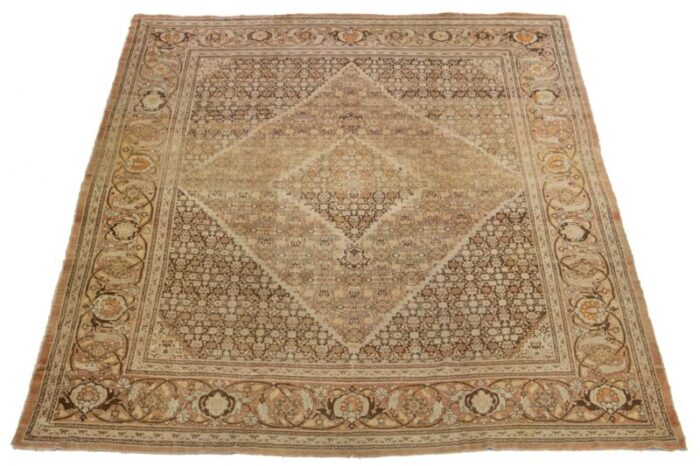 room size antique persian tabriz designed wool rug in brown from the 1900s 9845