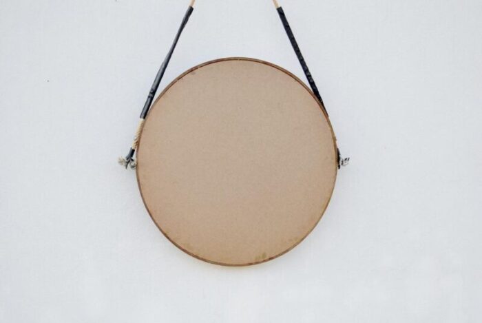 round teak mirror 1960s 4