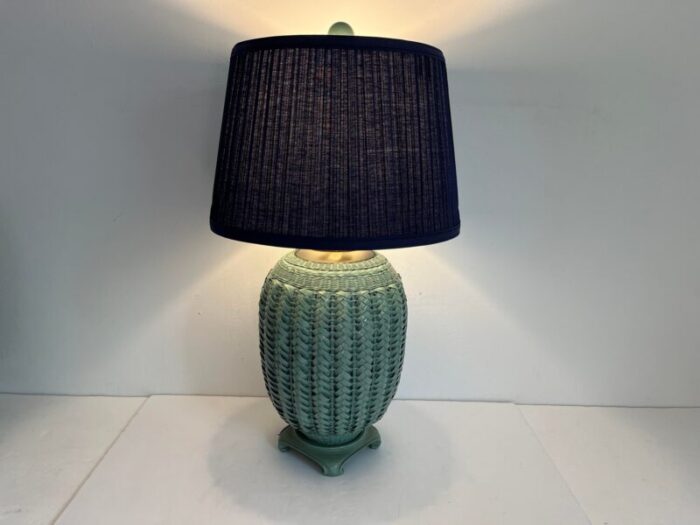 sage green wicker lamps a pair 2048