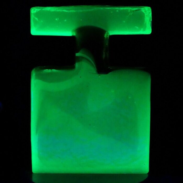 salviati murano luciano gaspari signed vintage uranium uv reactive yellow green italian art glass abstract sculpture 8130