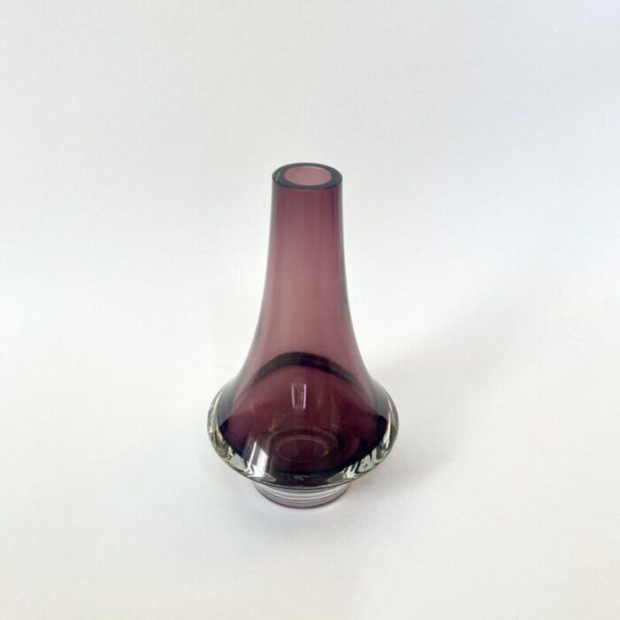 scandinavian glass vase by erkkitapio siiroinen for riihimaki 1970s 3