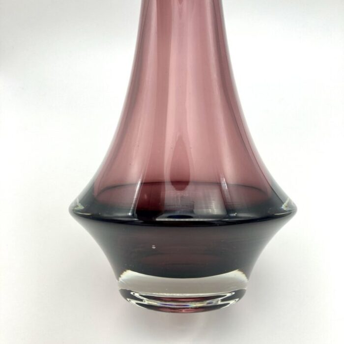 scandinavian glass vase by erkkitapio siiroinen for riihimaki 1970s 4