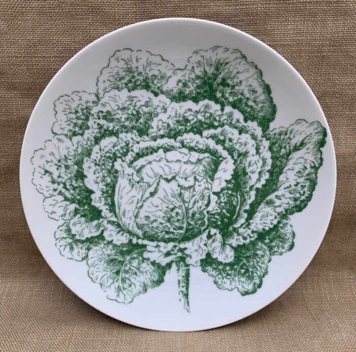 set 4 vintage bavarian china plates with vegetables 0462