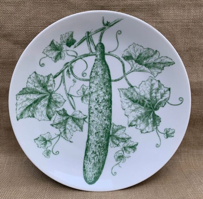 set 4 vintage bavarian china plates with vegetables 2311