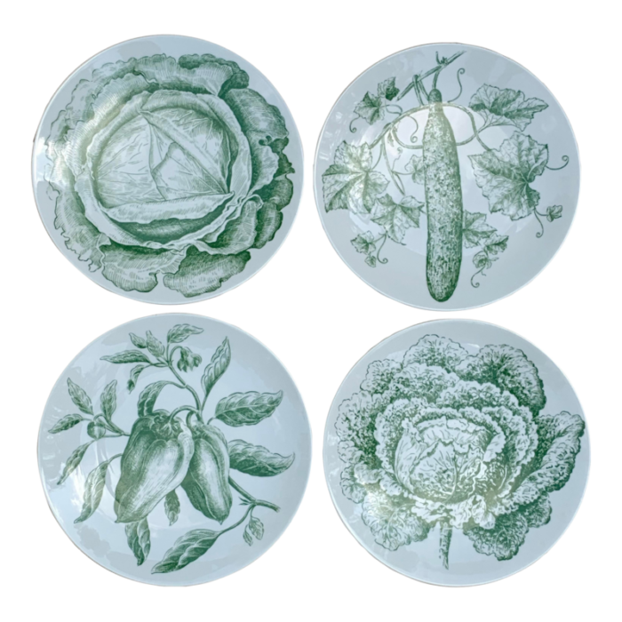 set 4 vintage bavarian china plates with vegetables 3855