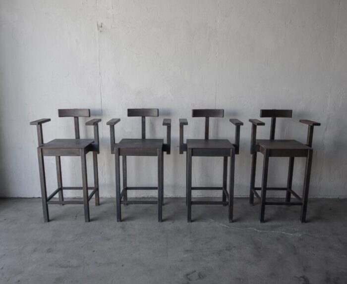 set of 4 custom architectural industrial steel barstools 2820