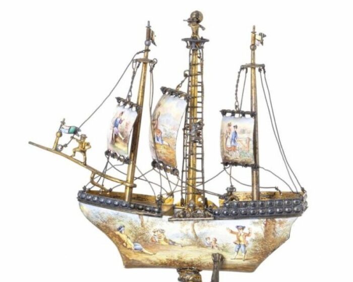 ship in silver in the style of ludwig pollitzer 19th century 3