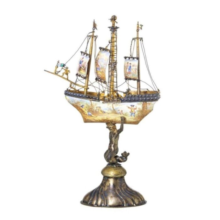 ship in silver in the style of ludwig pollitzer 19th century 4