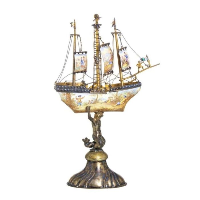 ship in silver in the style of ludwig pollitzer 19th century 5