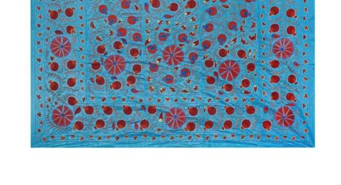 silk suzani tapestry with floral design 4