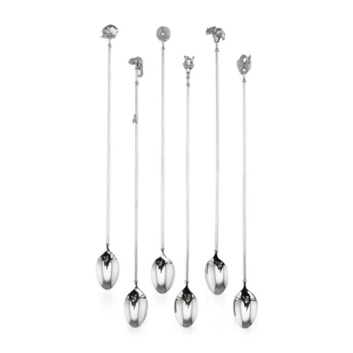 silver cased cocktail spoons from patrick mavros set of 6 1